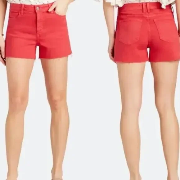 NWT Sam Edelman The Stilleto High Rise Cutoff Shorts in Cherry Sz 6 - Picture 2 of 8